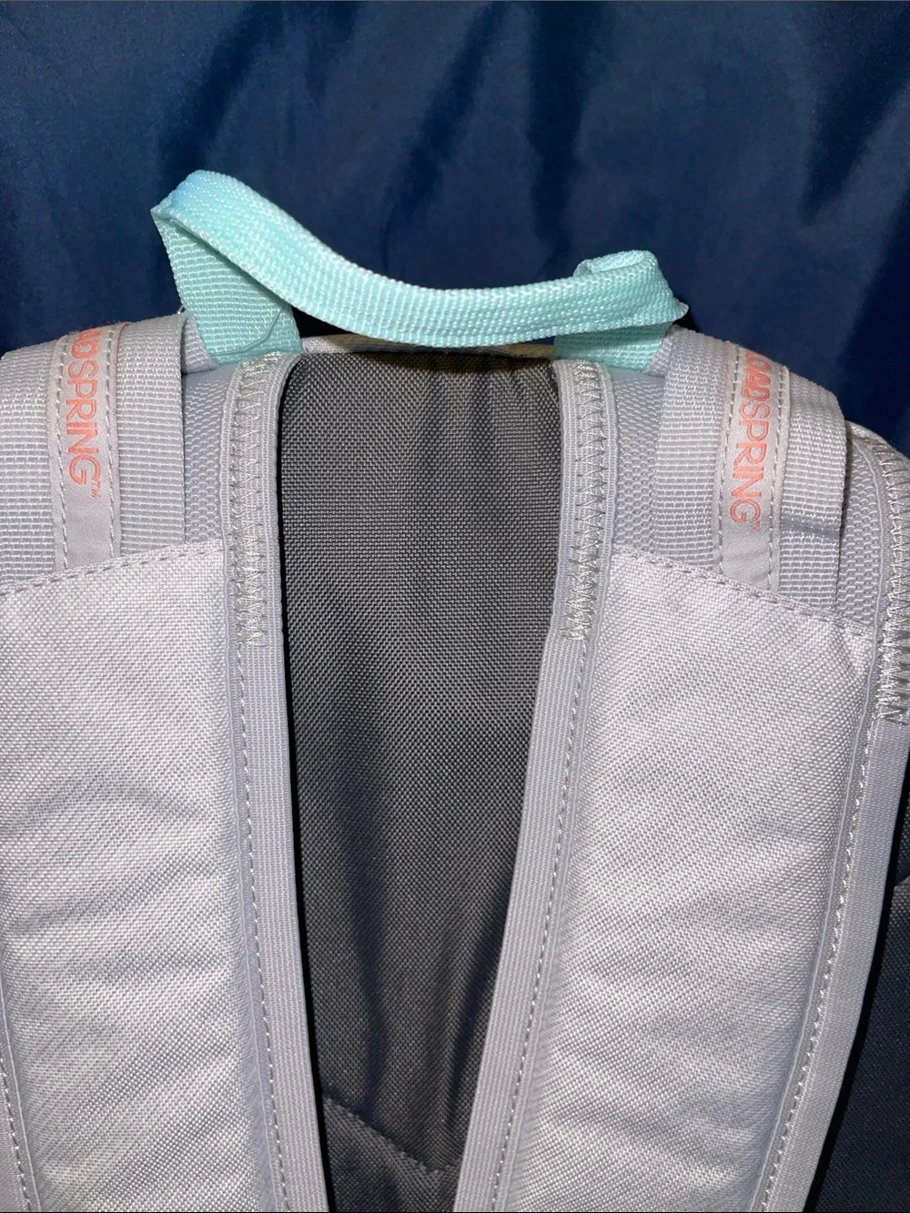adidas Excelerator Twill White/Semi Flash Aqua Blue Backpack with Pink Logo - Picture 6 of 7